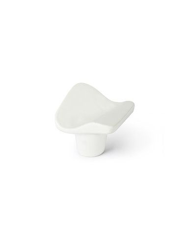 Blister de 4 boutons métal pour meuble blanc mat modèle 749 32x32mm