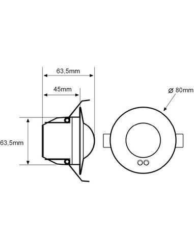 DETECTOR MOVIMIENTO RELE INVERTIDO EMP TECHO 360º