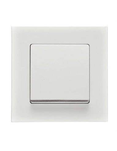 Tecla embellecedor cromo Miro serie Delta miro en blanco polar