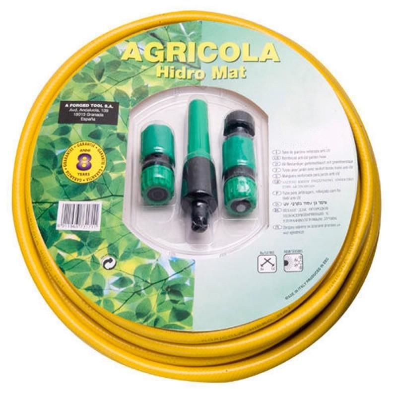 Mangueira Hydro Mat Amarela 15 mm. - Rolo 5/8" 25 Metros Com Acessórios