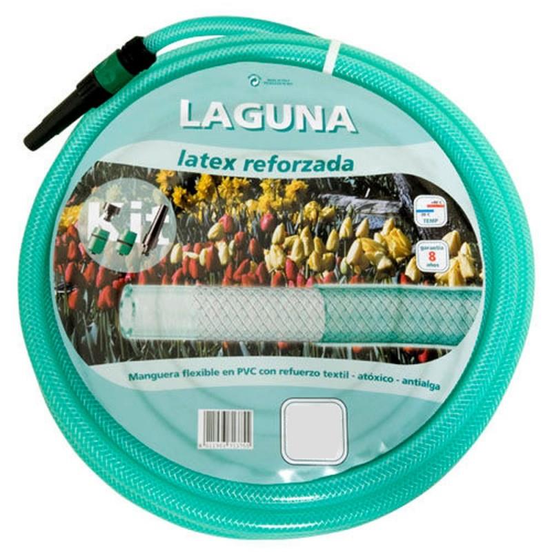 Manguera Latex Reforzado 15 mm. -  5/8" Rollo 15 Metros Con Accesorios