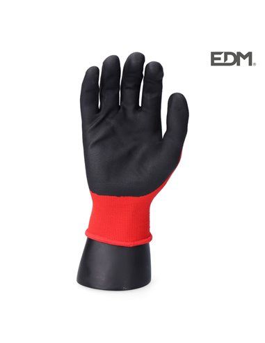 GUANTE INDUSTRIA MECÁNICA  NYLON/LYCRA RECUB. NITRILO APTO PANTALLA TÁCTIL TALLA 7 EDM