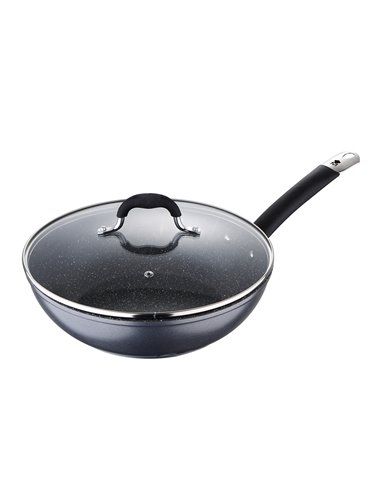 Wok ø28x8,0cm con tapa aluminio forjado home edition bgmp-3289-bk masterpro. esta es una sartén wok especialmente diseñada para 