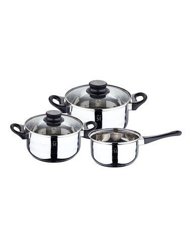 Bateria 5uds acero inox ind toledo sg-8050 san ignacio. set de cocina de 5  piezas .