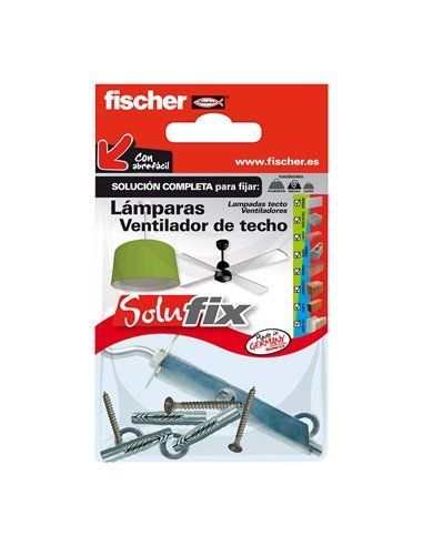 Solufix lámparas vent techo fischer kit con tornilleria enfocada al montaje de lamparas y ventiladores de techo