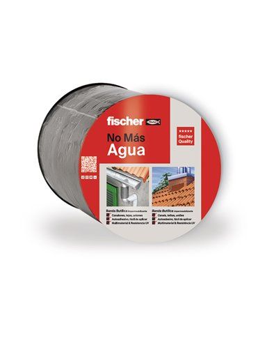 Banda butilica 10cm x10m gris fischer cinta de goma de butilo impermeable autoadhesiva 10x10cm para tejado, reparar canalones, c