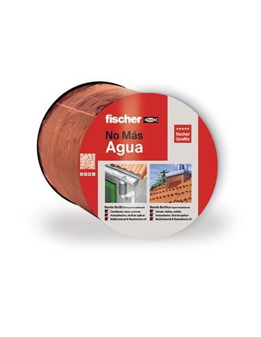 Banda butilica 10cm x 10m terracota fischer cinta de goma de butilo impermeable autoadhesiva 10x10cm para tejado, reparar canalo