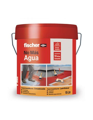 Imperm embaldosable gris 15l fischer pintura impermeabilizante embaldosable 15l para terrazas, tejados, transitable, gris