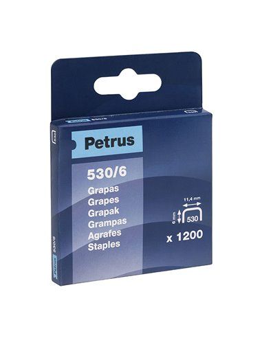 Caixa de 1200 Agrafos Mod. 530/6mm 77513 Petrus