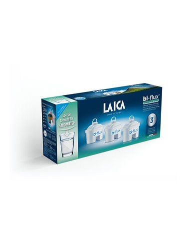 Pack 3 filtro bi-flux con formulación especial para reducir la cal en el agua del grifo. ideal para areas donde el agua es parti