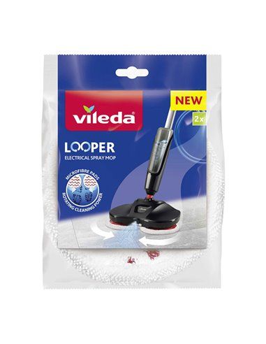 Recambio looper 169837 vileda. gamuza hecha de 100% microfibras. estructura 3d para una mayor capacidad de limpieza. reutilizabl