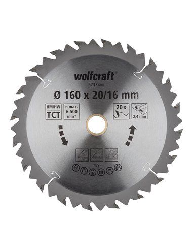 Lâmina de serra circular Wolfcraft CT 20 dentes 160 mm (6733000)