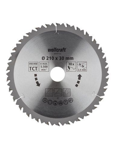 Lâmina de serra circular Wolfcraft CT 30 dentes 210 mm (6737000)