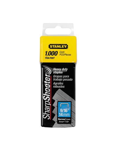 Caixa STANLEY de 1000 Grampos Tipo G (4/11/140) 14mm (1-TRA709T)