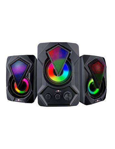 Altavoces gaming luz rgb no fear. 2 altavoces satélite + 1 subwoofer.