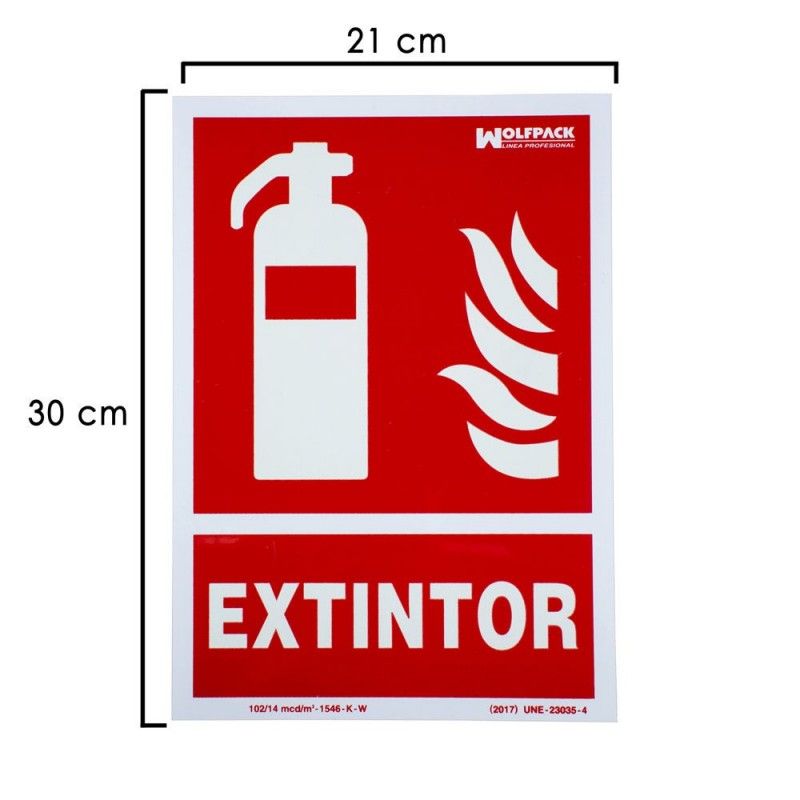 Poster Fluorescente Extintor de Incêndio 30x21 cm.