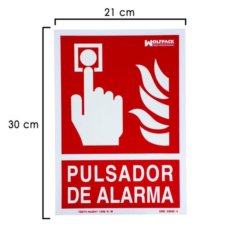 Pôster Fluorescente Push Alarm 30x21 cm.