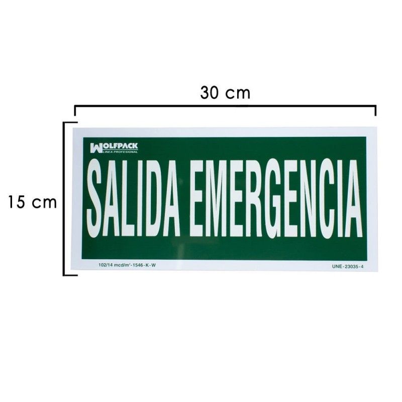 Cartel Salida De Emergencia 15x30 cm.