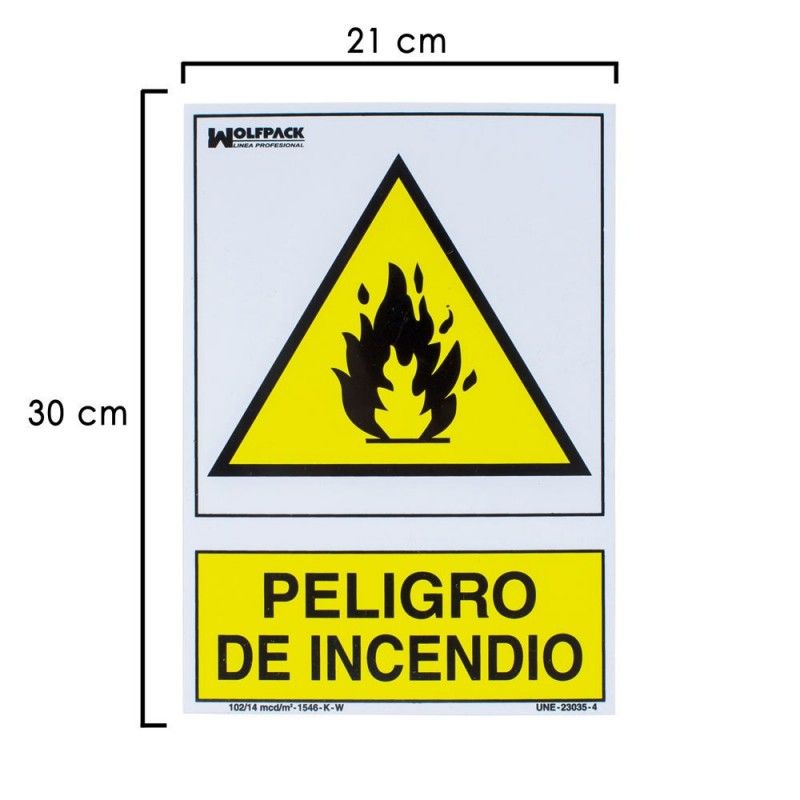 Poster Perigo de Incêndio 30x21 cm.