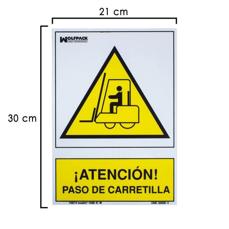 Pôster de carrinho de mão passagem de atenção 30x21 cm.