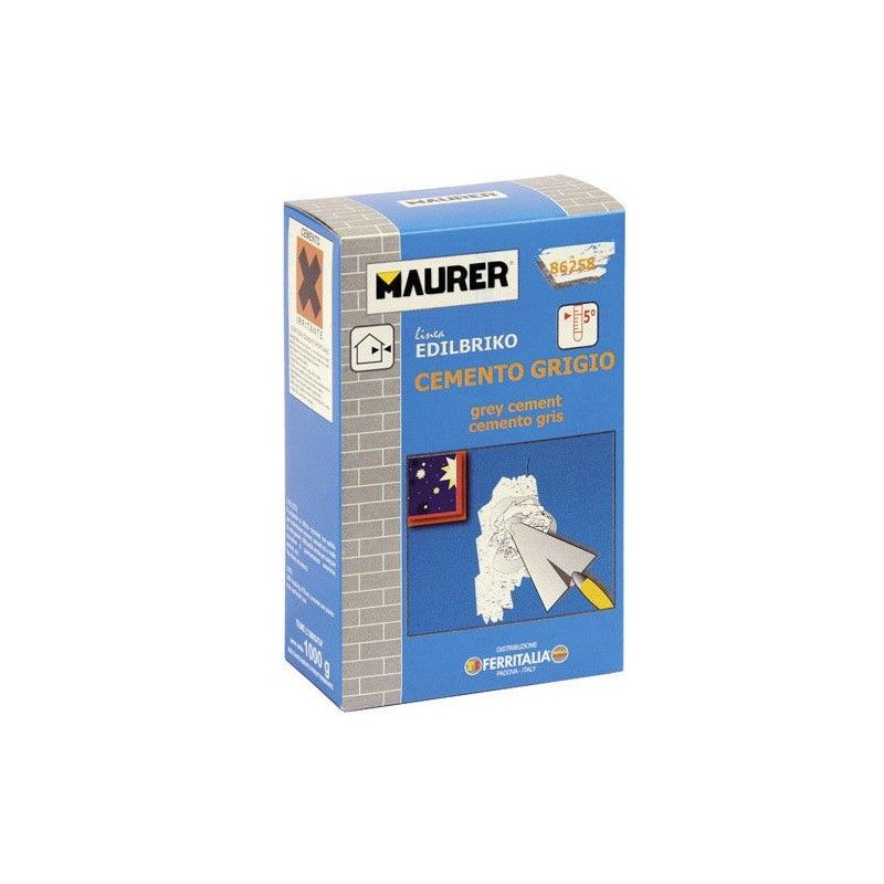 Cimento Edil Maurer Cinza (Caixa 1 kg.)