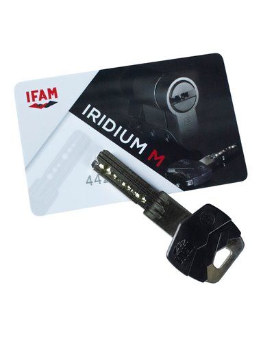 CILINDRO IRIDIUM M IRM3030LC LATÓN 60mm (30+30mm) LEVA CORTA 13mm. CON 5 LLAVES DE SEGURIDAD. IFAM
