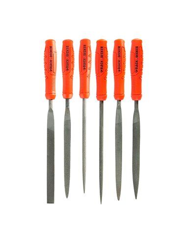 S.de. lot de 6 mini limes métal et bois bdht0-22270 black+decker