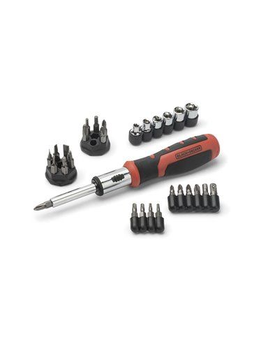 S.of. ratcheting multibit set 29 pieces bdht0-62130 black+decker