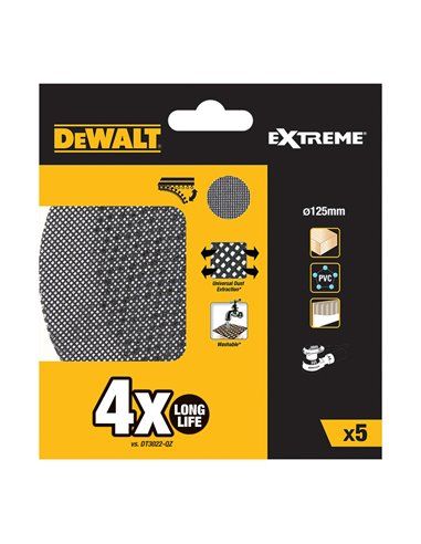 S.of. pack 5 mesh sandpapers ø125mm grit 60 for dewalt dtm8560-qz roto-orbital sanders