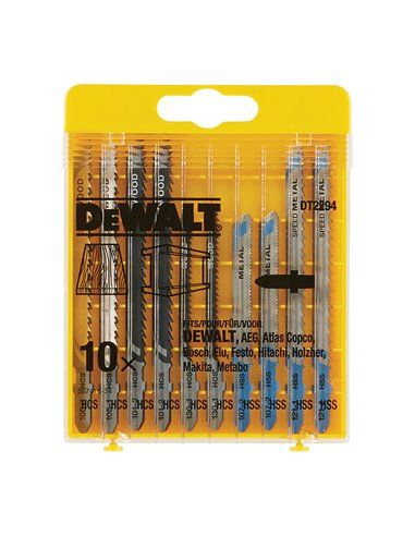 S.de. lot de 10 lames de scie bois et métal dt2294-qz dewalt