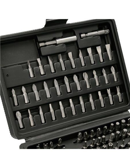 Juego Puntas con Destornillador 1/4" 99 Pzs. Con Apadtador. Cromo Vanadio, Kit Llave Combinada, Kit Carraca,
