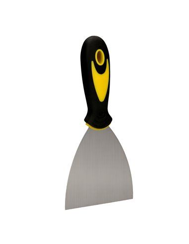 Espatula Acero Inoxidable Ancho 80 mm. Con Mango de Goma Ergonomico, Espatula Pintor, Espatula Masilla, Paletina, Paleta Rascar