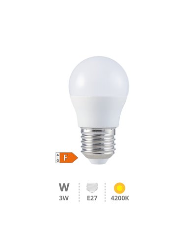 Lámpara LED esférica 3W E27 4200K                                                                   