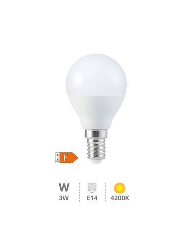 Lámpara LED esférica 3W E14 4200K                                                                   