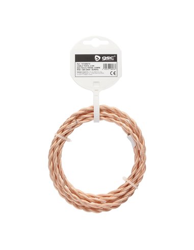 Cable textil 2,5M (2x0.75mm) trenzado Cobre