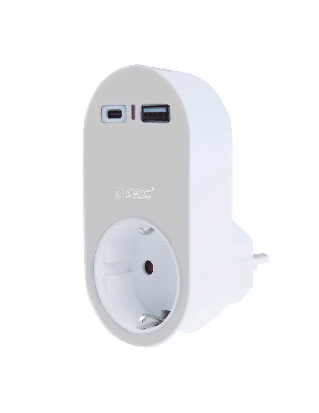 Regleta de 3 enchufes con 2 Puertos USB, Cable alimentacion trenzado, Color  Blanco Philips 