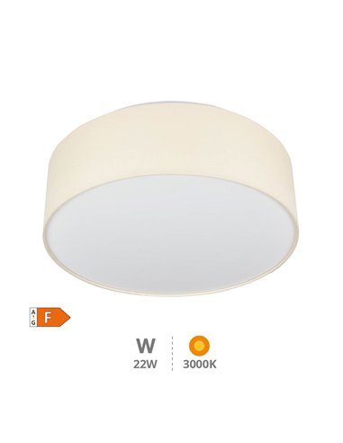 Plafón techo LED de tela Kasker 22W 3000K a 6500K regulable Beige