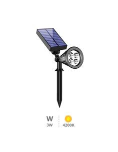 Projecteur noir LED 11W / 1400LM avec panneau solaire amovible et