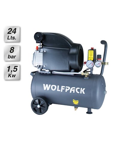 Compressor Wolfpack 24 litros 2.0 HP sem óleo