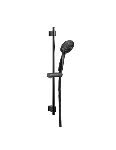 Set de barra de ducha young line de acero inoxidable 66cm, negro mate 25451100 wenko