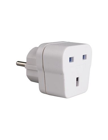 Adaptador inglês com t/tl (para viajar para Espanha) 13A 4,8 mm branco AV1 Solera