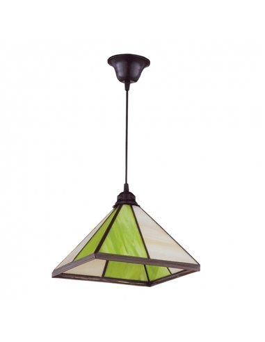 Colgante Farol Piramide Pistacho 1x27 Regx27