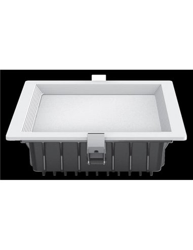 Downlight Led Intego Pro Cuad. 32w 1880lm 7x22x22 Cm Blanco 6400k  Corte 19x19 Cm