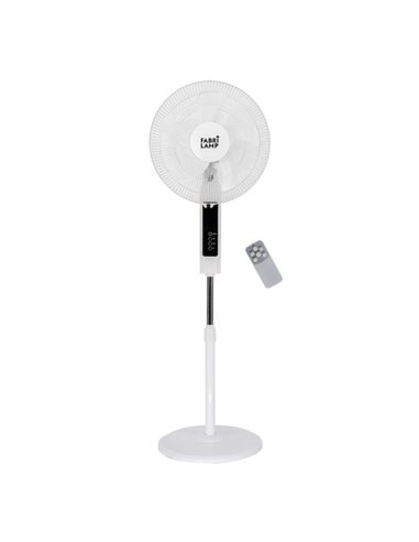 Ventilador de Pé Cacimbo Branco 3 velocidades 45w.5 Lâminas 43 D. com Remote.timer 0,5h-7,5h