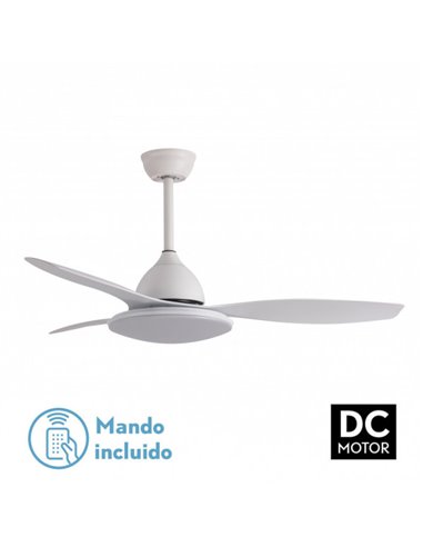 Ventilador Dc Blanco Yael 72w 3000-4000-6000k 122d 7200lm 3 Aspas, Remoto+temporizador+memoria