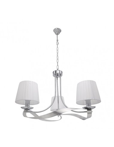 Lampara Baeza 3xe14 Cromo Pantalla Blanca Regx52x52 Cm