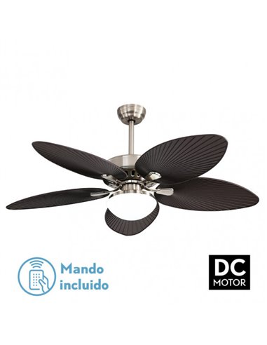 Ventilador  Dc Borasco 24w Niq/marron 5 Asp.6 Vel 132d 2950lm Remoto.memor.y Temp.3000-4000-6000k