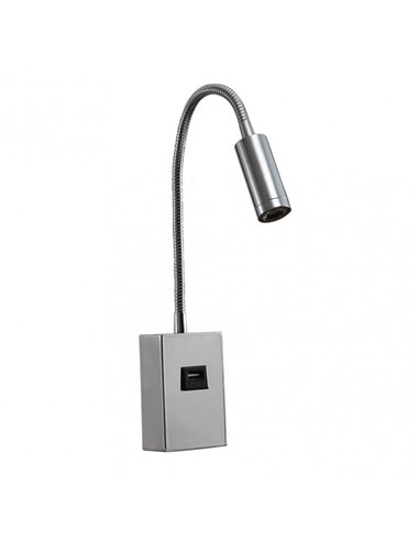 Aplique 3w 4000k Capote Chrome com interrupção USB E. 285lm 43x6x4 Cm articulado e ajustável