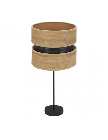 Sobremesa Alto Colet 1xe27 Negro/madera Clara 61x30x30 Cm