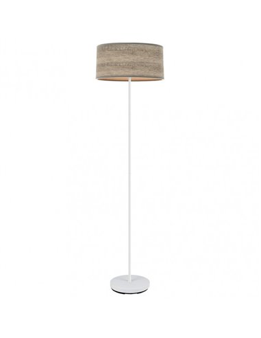 Pie Salon Jerte 1xe27  Blanco/madera Gris 165x40x40 Cm